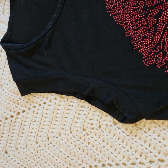 NWT Sleeveless medium rhinestone lips t-shirt - Picture 6 of 7